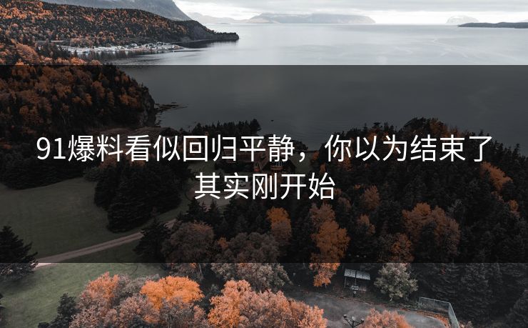 91爆料看似回归平静，你以为结束了其实刚开始  第1张